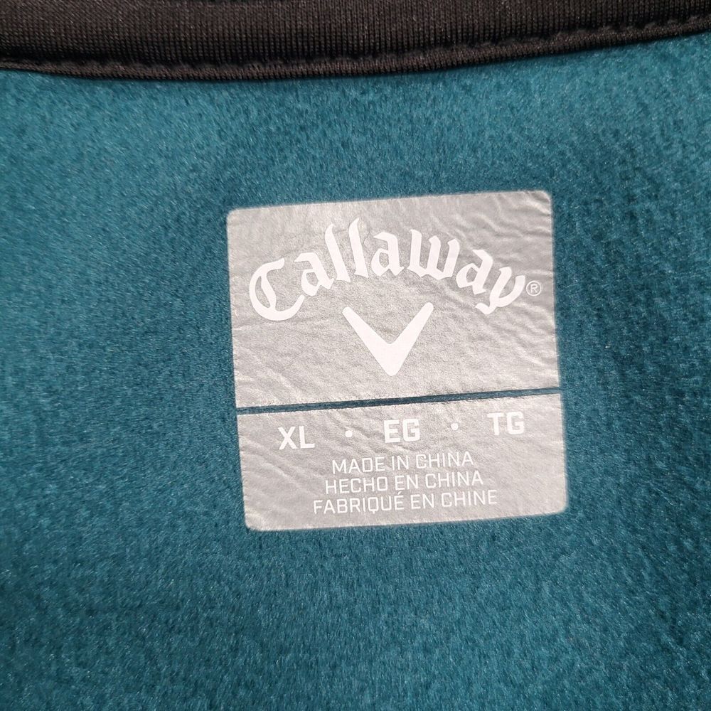Callaway Mens XL Green 1/4 Zip Long Sleeve Pullover With Pockets - Picture 2 of 10